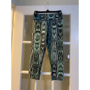 PL Movement Womens Mid-Rise patterned Yoga blue Athletic Leggings Sz S